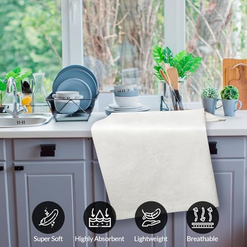 12-Pack Flour Sack Towels, 28x28 Inch 100% Cotton Kitchen Dish Towels