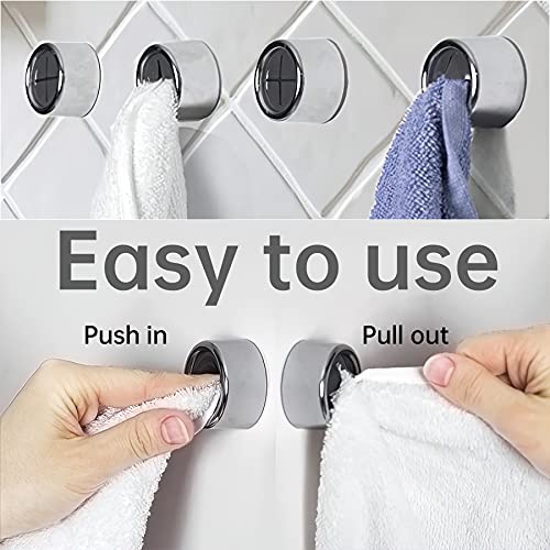 3-Piece Adhesive Towel Hooks for Kitchen and Bathroom with Silicone Claws