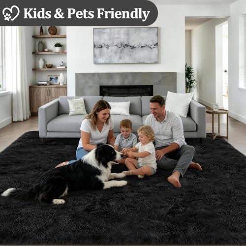 8x10 Fluffy Shag Area Rug - Ultra Soft Non-Slip Living Room Carpet