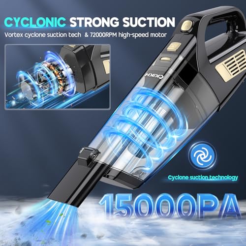 CKIKH Cordless Handheld Car Vacuum Cleaner 15000PA Portable