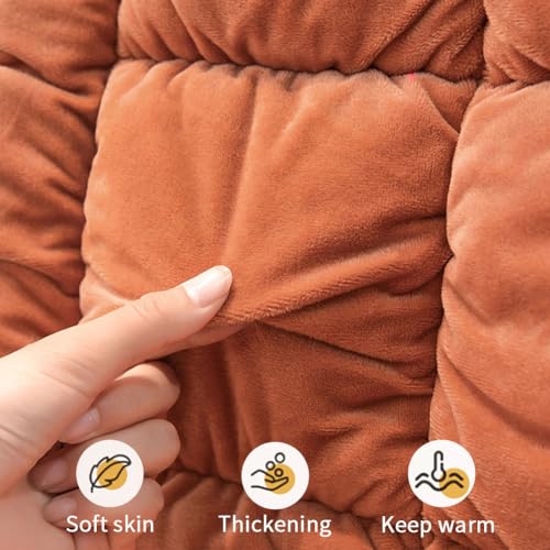 High Back Desk Chair Cushion, Soft Velvet Seat Pad with Ties, 38 x 18 Inch