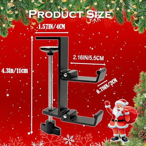 2-in-1 Adjustable Mantel Garland and Stocking Holders, Heavy-Duty No-Drill Hooks