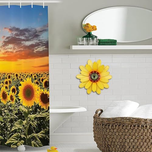 11-Inch Metal Sunflower Wall Art, 3D Hanging Flower Decor for Indoor Outdoor