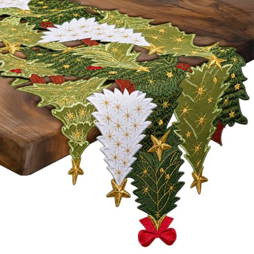 Ritgssi Christmas Tree Table Runner 13"x108" Winter Holiday Table Decor