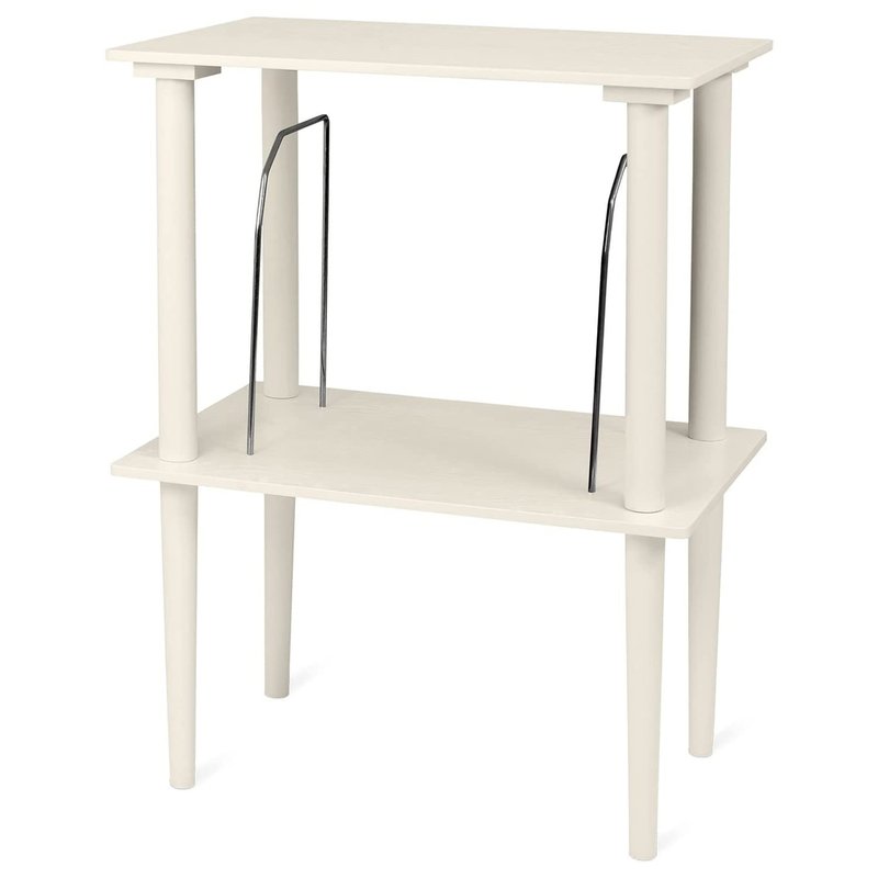 Victrola Wooden Record Stand – Companion Piece for Victrola Music Centre, Holds Over 50 Vinyl Records, Elegant Real Wood Construction, No-Tool Assembly (White)