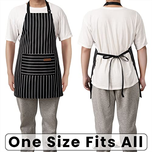 2-Pack Adjustable Bib Apron with Pockets - Kitchen Cooking Aprons