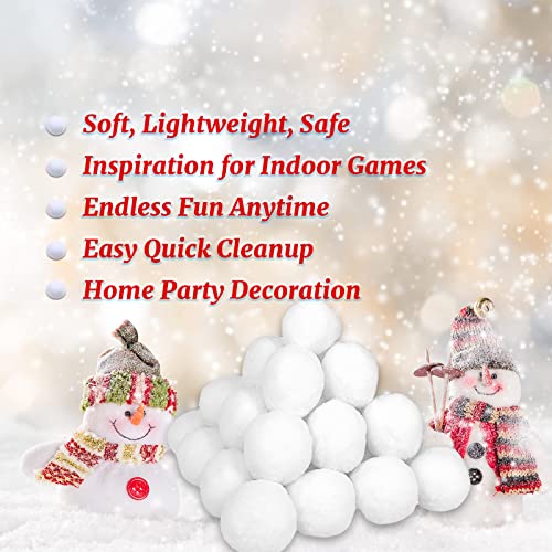 50-Pack Soft Fake Snowballs (3-Inch) for Indoor Snowball Fights