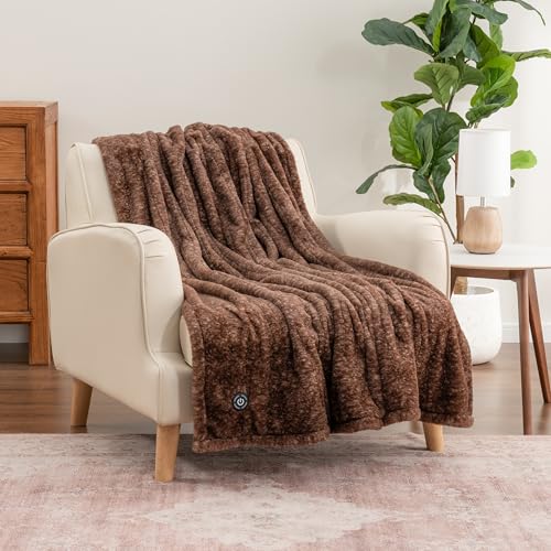 Reversible Electric Heated Throw Blanket - Soft Plush 50"x60"