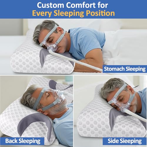 CPAP Pillow for Side Sleepers | Memory Foam Neck Support Pillow