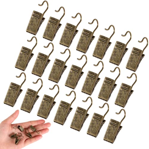 30 Pack Mini Bronze Curtain Clips - Heavy-Duty Metal Hook Clips for Hanging