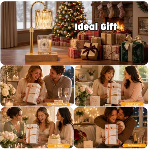 Adjustable Height Candle Warmer Lamp with Timer & 3 Bulbs