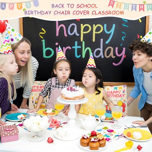 Set of 2 Happy Birthday Chair Covers for Classroom Decor