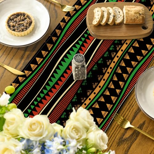 Artoid Mode Black History Month African Tribal Table Runner 13x72 Inch Pack of 2