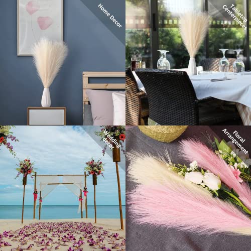18-inch Faux Pampas Grass Decor, 6 Stems Fluffy Silk Artificial Floral