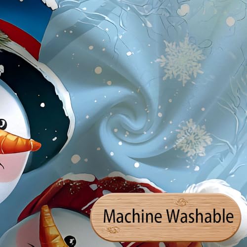 MDDGKH Christmas Snowman Shower Curtain 71x71 Inch Red Xmas Forest Scene Waterproof Bathroom Decor
