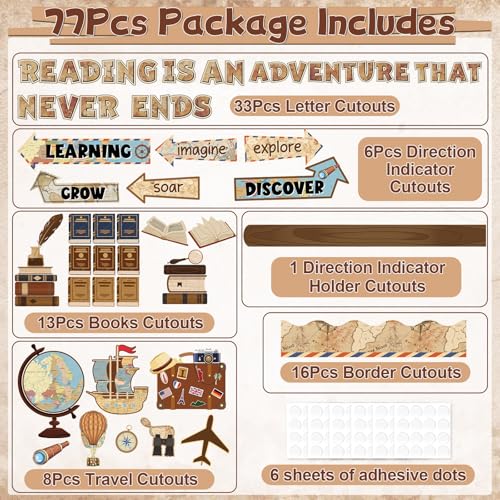 Reading Is An Adventure Bulletin Board Decoration Set for Classroom