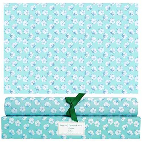 Scented Drawer Liners - Cotton Fragrance Paper Sheets, 6-Pack