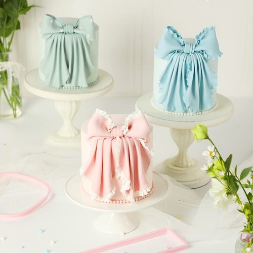 KALAIEN Bow Cookie Cutter Cut Bowknot Plastic Cutter Sets for Cake Cupcake Toppers Decoration