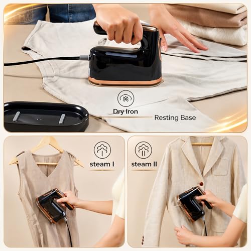 2-in-1 Handheld Clothes Steamer and Iron, Portable Fabric Wrinkle Remover