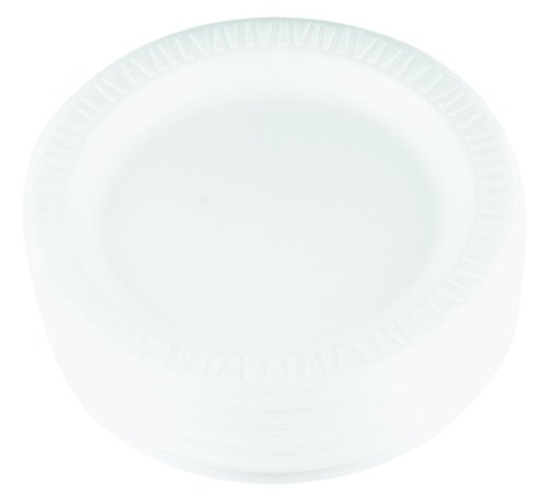 Dart 9PWQR 9 in White Laminated Foam Plate (Case of 500)