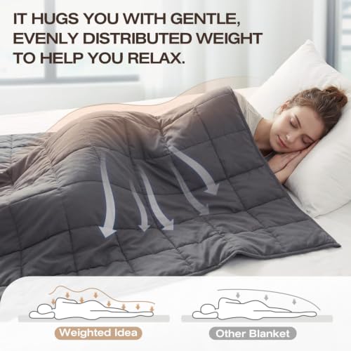 15lb Cooling Weighted Blanket, 60"x80" Queen Size Breathable Heavy Blanket