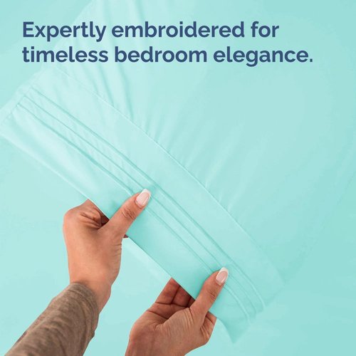 King Standard Pillow Cases - Soft Hotel Quality Covers | Comfy, Fade-Free, Wrinkle Resistant - Spa Blue - Set of 2