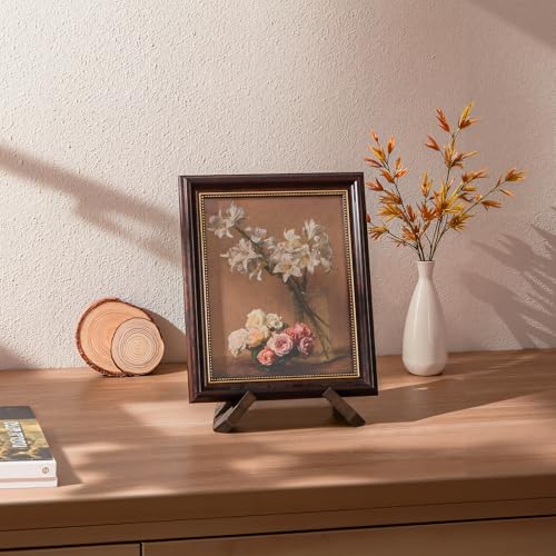 6.5-Inch Wooden Plate Stand, Decorative Tabletop Display Easel
