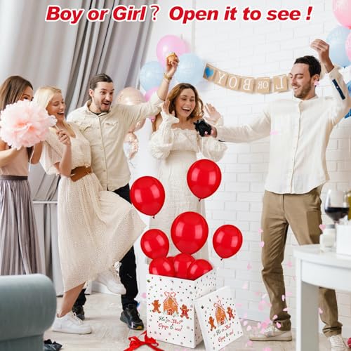 Hungdao Gingerbread Gender Reveal Box with 10 Balloons (Gingerbread Variant)
