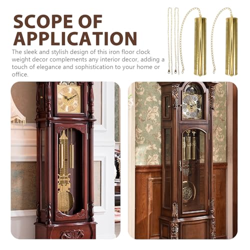 Grandfather Clock Weight Replacement with Chains - 8.3 Inch Decorative Set
