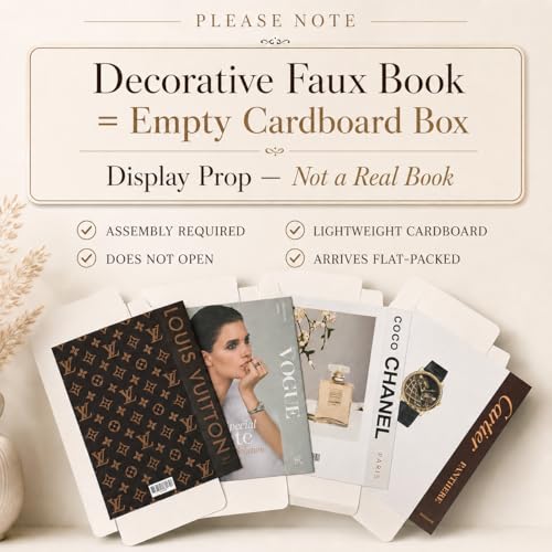 Aesthetic Faux Book Set of 4 - Modern Decorative Books for Coffee Table Decor