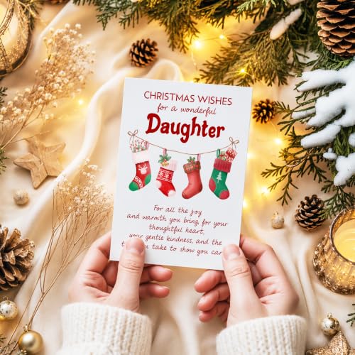 Personalized Christmas Card for Daughter - Heartfelt Holiday Greeting with Envelope
