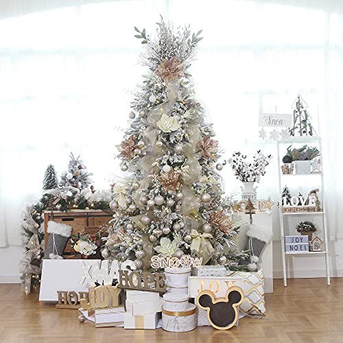 86-Piece Shatterproof Christmas Ornament Set, Champagne Hanging Baubles