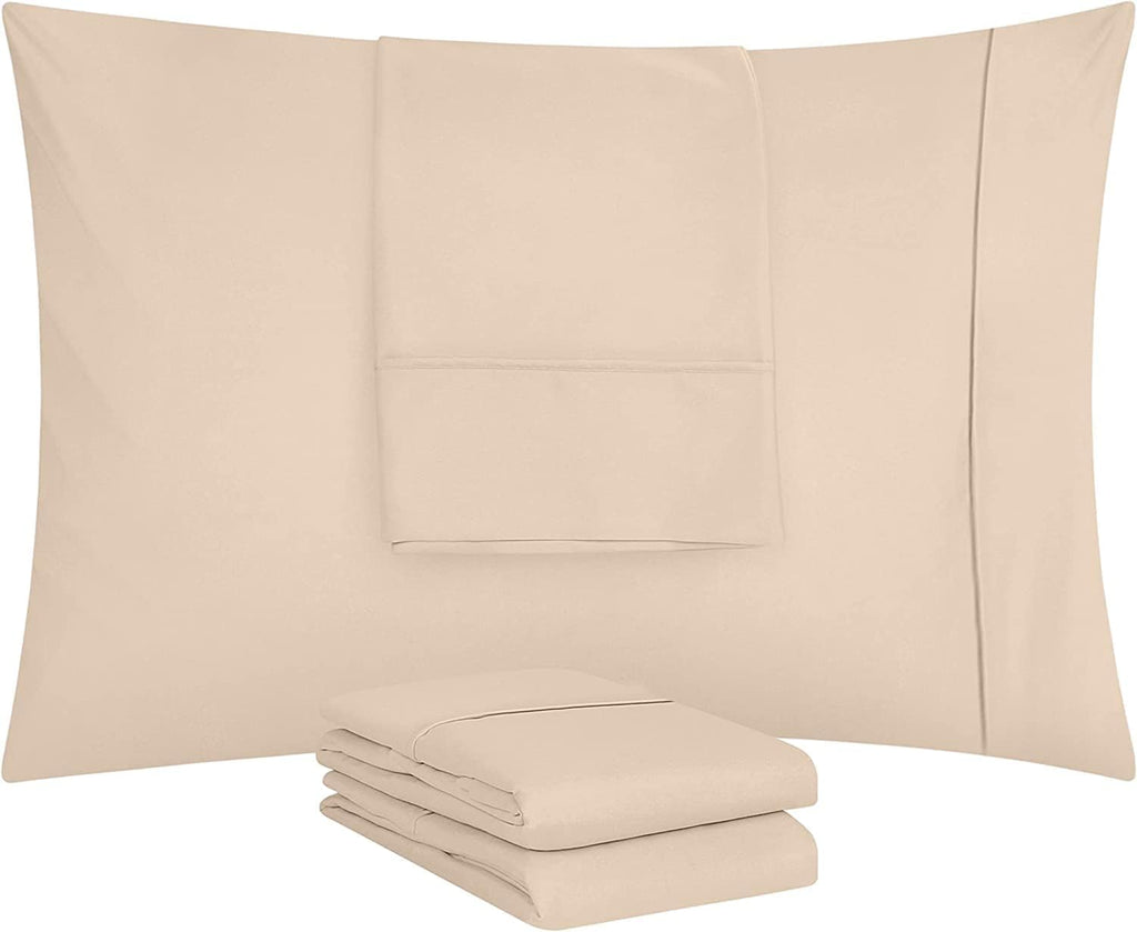 Utopia Bedding Queen Pillow Cases - 12 Pack of Soft Brushed Microfiber - Fade Resistant | 20 x 30 Inches, Beige