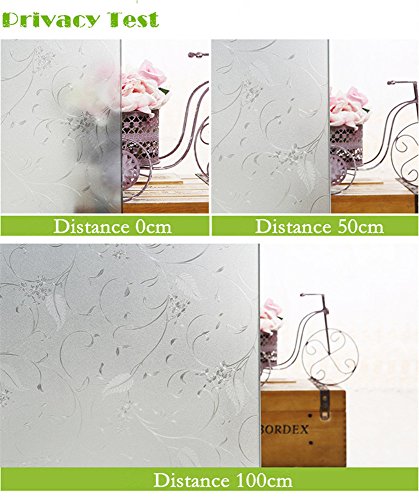 Window Privacy Film - Decorative Static Cling, 17.7"x78.7", UV Protection & Heat Control