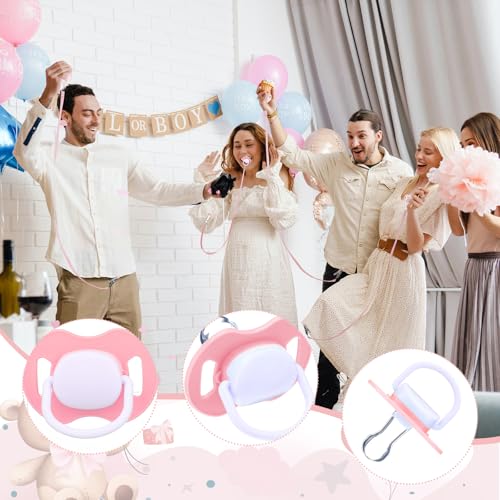 Baby Shower Pacifier Swing Game Set with Wooden Sign and 12 Pacifiers
