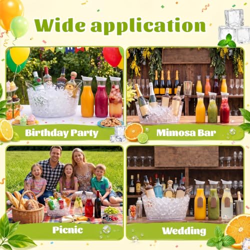 Meekoo 9-Piece Mimosa Bar Set with 6.5L Ice Buckets & Carafes for Parties