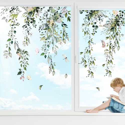 9 Sheets Summer Flower Window Clings - Reusable Floral Decals