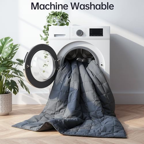 Breathable Cotton Weighted Blanket for Adults - 15 lbs Queen