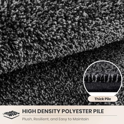 Dirt Trapping Indoor Doormat, 24" x 35.5" Non-Slip Entryway Rug, Charcoal