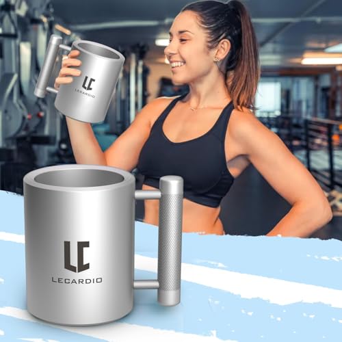 22lb Weighted Steel Mug - Heavy Duty Fitness Workout Beer Cup