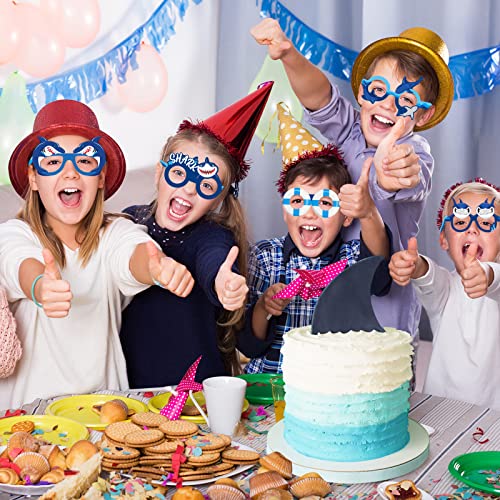 32-Piece Shark Paper Eyeglasses Party Favors for Kids Ocean Photo Props