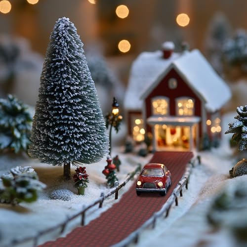4 Pcs Christmas Village Brick Road Mats, Miniature Landscape Accessories