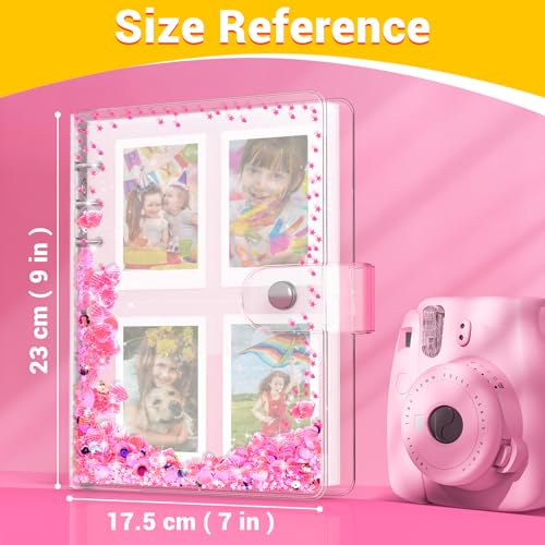 Kids Instant Mini Photo Album - 200 Pocket Glitter Memory Book
