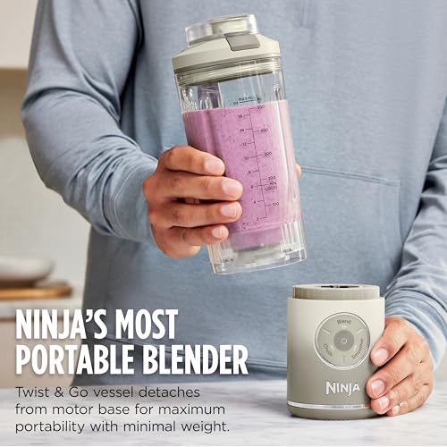 Portable Cordless Blender - 22oz Detachable Vessel & Auto Programs, Navy
