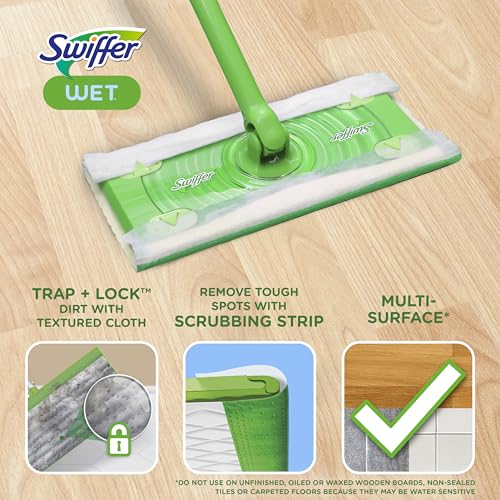 Multi-Surface Wet Floor Mopping Cloth Refills, Fresh Scent - 24 Count