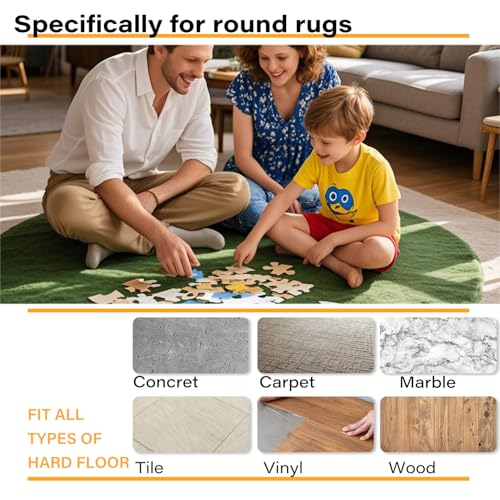 Reusable Curved Rug Gripper Pads for Round Rugs, 8 Pack Non-Slip Tape