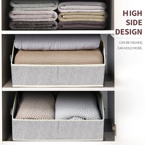 Closet Organizers Bins 6-Pack Fabric Trapezoid Storage Bins Light Gray