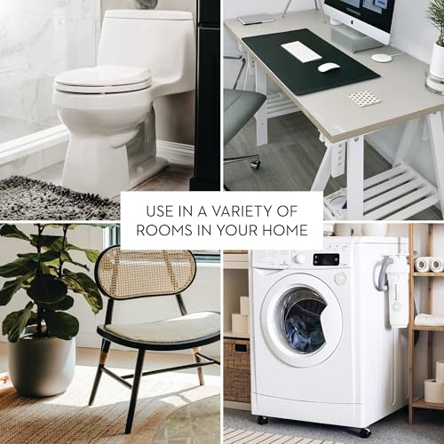 Slim Plastic Bathroom Trash Can, Small 1.9 Gallon Wastebasket, White