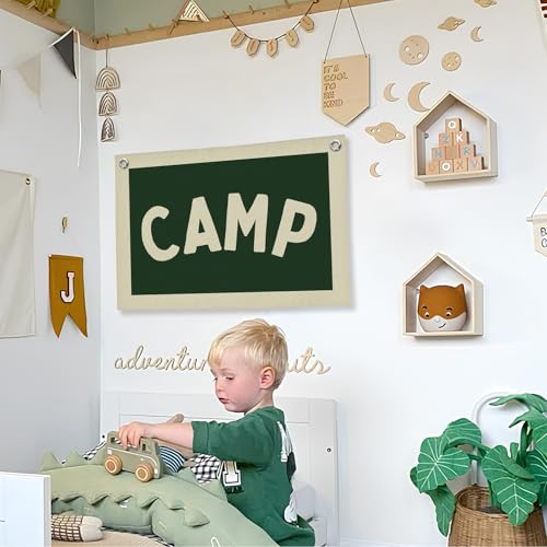 Camping Canvas Wall Banner - Motivational Decor for Classroom or Nursery