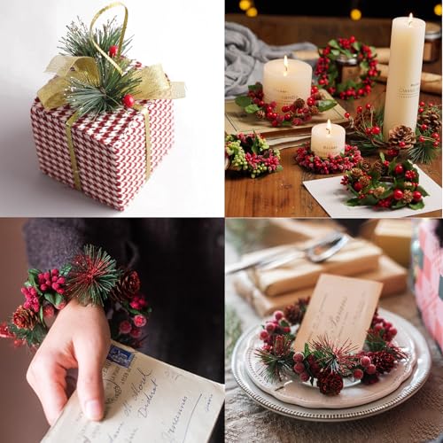 NSBELL 25pcs Artificial Pine Branches Small Pine Needles for wreaths garlands & Christmas decor